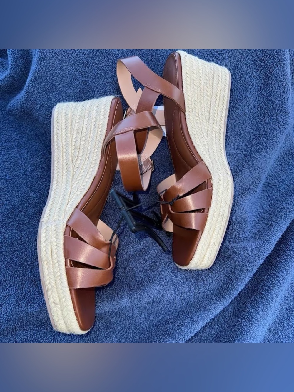 Time and Tru Brown Espadrille Wedge Sandals
